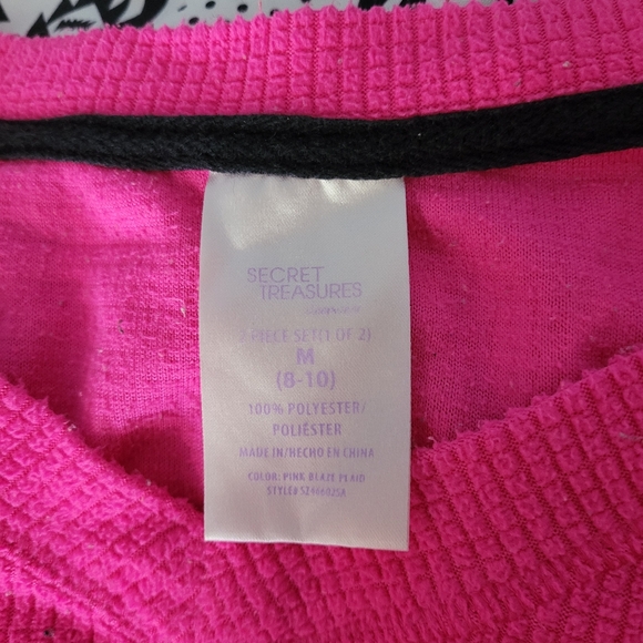 Secret Treasures pink and black plaid pajama set - Picture 3 of 6